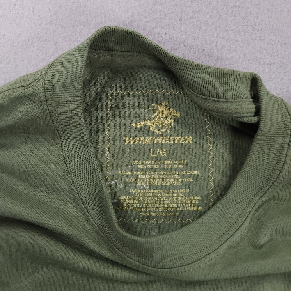 Mens Winchester Arms Company Skull Graphic Short Sleeve T-Shirt Large Green - Picture 4 of 7
